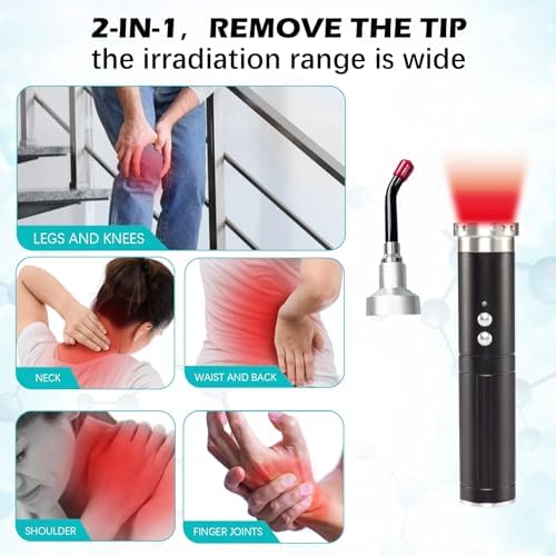 Red Light Therapy,Cold Sores Treatment&Fever Blister, Infrared Light Therapy for Lips Mouth Nose Ear Knee Feet Hands Joint Muscle Nerve Pain Relief Red Light Therapy for Face with Removable Tip
