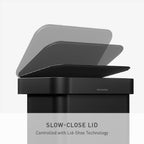 simplehuman Rectangular Step Can, 45L / 12 Gallon Kitchen Trash Can, Liner Rim System, Liner Pocket®, 150,000-Step Pedal, Lid Shox® Silent Close, Matte Black Steel