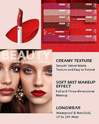 Matte Liquid Lipstick Kit-3Pcs High Pigmented Lip Tint Stain,Super Matte Velvet Tinted Lip Gloss,Up to 16H Wear Lipgloss,Long Lasting Waterproof Non-Stick Cup Lipstain, Makeup Gift for Women-Set A