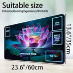 for MTG Game Playmat, for Magic TCG Rubber Play mat,Tabletop Card Playmats with Smooth Surface,Trading Card Inked Game Mat with White Zones,Battle Game,Colorful Glowing Lotu
