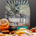 Wake The Hell Up! 12oz Ultra-Caffeinated Cinnamon Bun Ground Coffee, Low Acid, Medium-Dark Roast