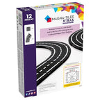 MAGNA-TILES XTRAS: Roads 12 Piece Magnetic Construction Set, The ORIGINAL Magnetic Building Brand