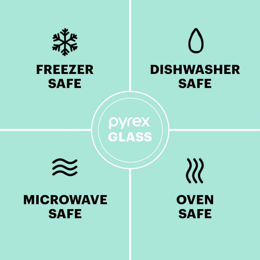 Pyrex Sculpted (3-Pack) Glass Mixing Bowls Set With Plastic Lids For Prepping, Baking and Cooking, Preheated Oven, Dishwasher, Freezer, and Microwave Safe