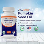 Vitamatic Pumpkin Seed Oil 2000mg – 180 Softgels (Pack of 2-360 Count)