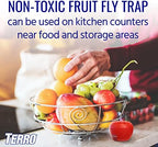 TERRO T2502 Ready-to-Use Indoor Fruit Fly Trap with Built in Window - 2 Traps + 90 day Lure Supply