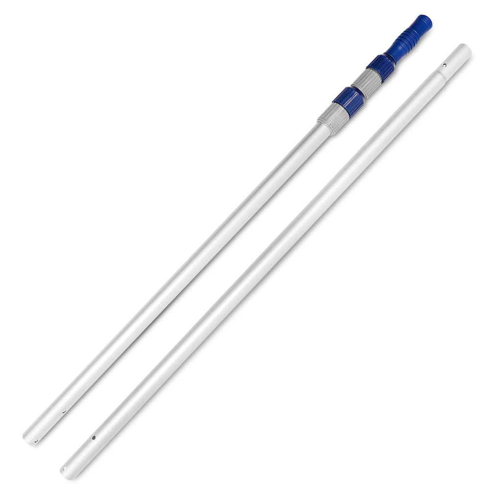 Poolvio 12 FT Telescopic Swimming Pool Pole - Adjustable 2 Piece Aluminum Pool Pole for Pool Cleaning Skimmer Nets Vacuum Heads & Brushes, Strong Grip & Lock