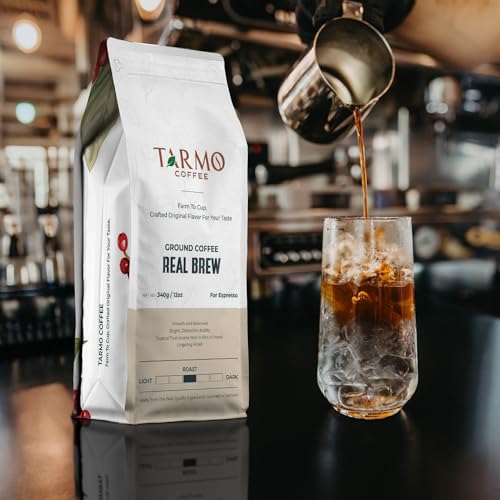 Tarmo Coffee | REAL BREW - Low Acid Ground Coffee, Vietnamese Coffee, Premium Arabica, Medium Roast, 12 Oz Bag