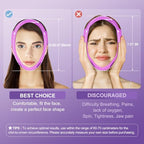 JUSRON V Line Face Lifting Tape Face Strap, Soft Silicone Chin Strap for Women and Men 23-27 Inches (Purple)