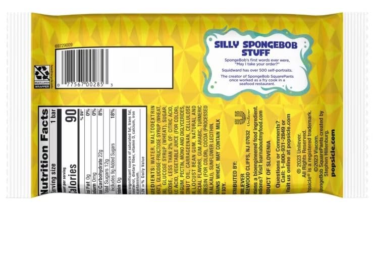 Popsicle Spongebob Squarepants Bar, 4.0 oz. (20 count)