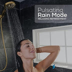 SparkPod 10-Mode Handheld Shower Head with Hose - 5" High Pressure Shower Head Set with Touch-to-Clean Nozzles, Built-In Power Jet, Stainless Steel 6ft Hose & Bracket (Egyptian Gold)