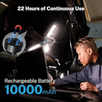 OGERY Rechargeable 10000mAh Camping Light with Stand 6.5 ft Max Height, Cordless Work Light with 3 LED Lamp Heads, 2200 Lumens Camping Essentials Gear Emergency Flashlight with Detachable Tripod