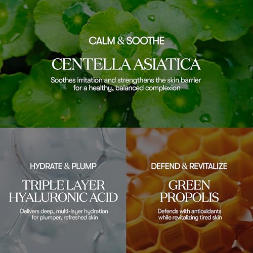 VT COSMETICS Daily Soothing Mask 30ea, Facial Sheet Mask for Moist & Hydrating, 30 Day Supply, Centella Asiatica Face Mask, Instant Calm & Glow, Korean Skincare