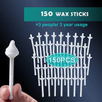 150 Pcs Wax Sticks, Nose Wax Kit Accessories, Waxing Sticks for Nostril Nasal Cleaning Ear Face Eyebrows Hair Removal for Men Women