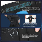 Knee Brace with Side Stabilizers & Patella Gel Support, Knee Brace for Men/Women with Removable Dual Metal Hinges, Adjustable Knee Braces for Knee Pain Relief, Arthritis, Meniscus Tear, ACL, PCL, MCL