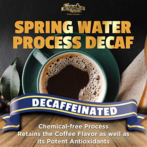 Mt. Whitney Premium Organic Spring Water Colombian, Medium Dark Roast, Low Acid, Decaf Coffee (Whole Bean, 12 Oz)