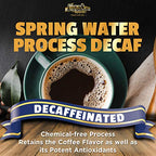 Mt. Whitney Premium Organic Spring Water Colombian, Medium Dark Roast, Low Acid, Decaf Coffee (Whole Bean, 12 Oz)