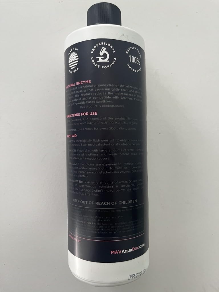 AquaDoc Spa Enzyme Water Treatment - 16oz - Natural Hot Tub Enzyme Cleaner & Clarifier for Balanced Water - Made in USA