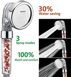Nosame Shower Head, Filter Filtration High Pressure Water Saving 3 Mode Function Spray Handheld Showerheads 1.6 GPM for Dry Hair & Skin SPA