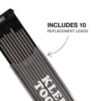 KLEIN TOOLS 80188 Skribes 2.8 mm Mechanical Carpenter Pencil with Built-In Sharpener and 10-Pack Graphite Lead Refills, for Deep Hole Marking for Woodworking and Construction
