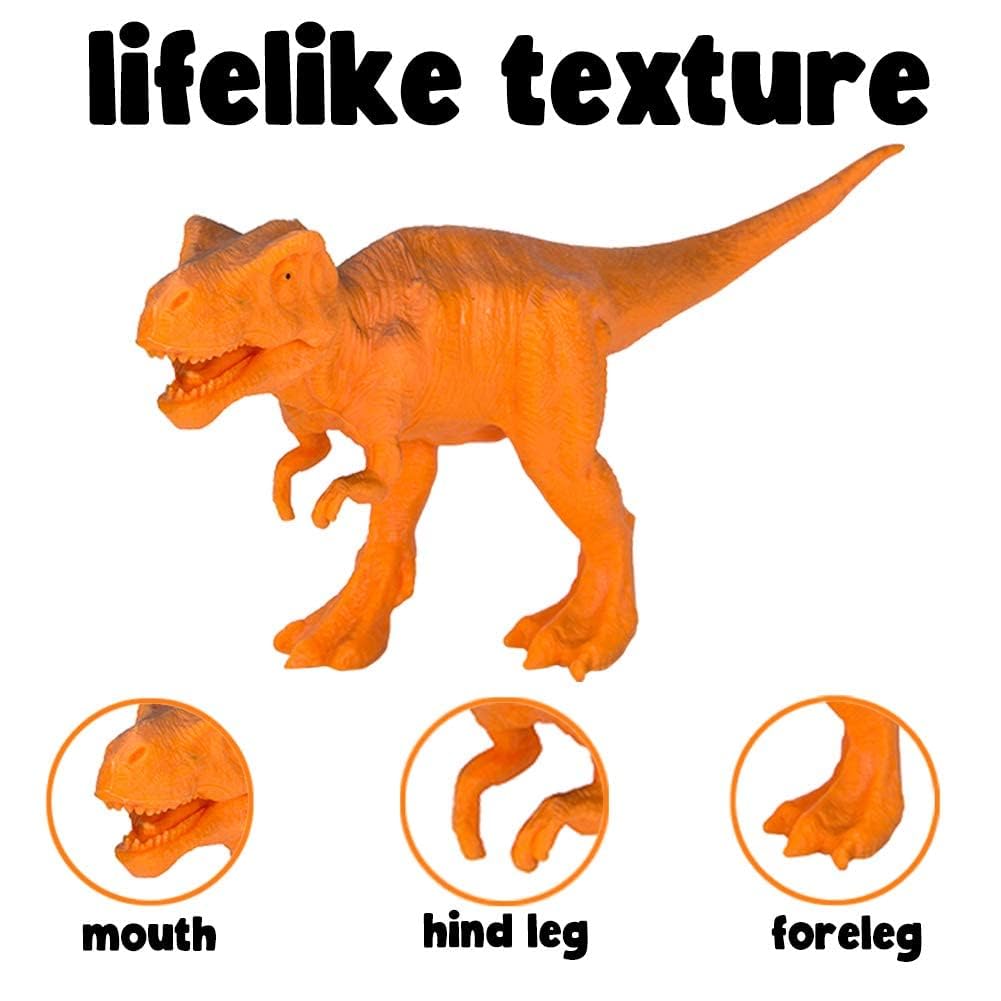 Kids Dinosaur Figures Toys, 12 Pcs Jumbo Plastic Dinosaur Toys for Kids 3-5, STEM Educational Realistic Dinosaurs Figurine Playset for Boys Girls Toddlers