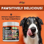 Dog Allergy Relief Chews | Itchy Skin Relief for Dogs | Colostrum Astralagus Omega 3 Bee Pollen Bromelain Echinacea Nettle Leaf Quercetin Licorice Root Spirulina ACV Immune - Pack of 1