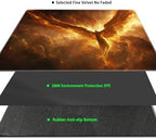 MTG Playmat Magic Card Playmat Game Mat,TCG & CCG Card Games Mat with Free Storage Bags Size 24 x 14 Inches (No with Zones,Bird)