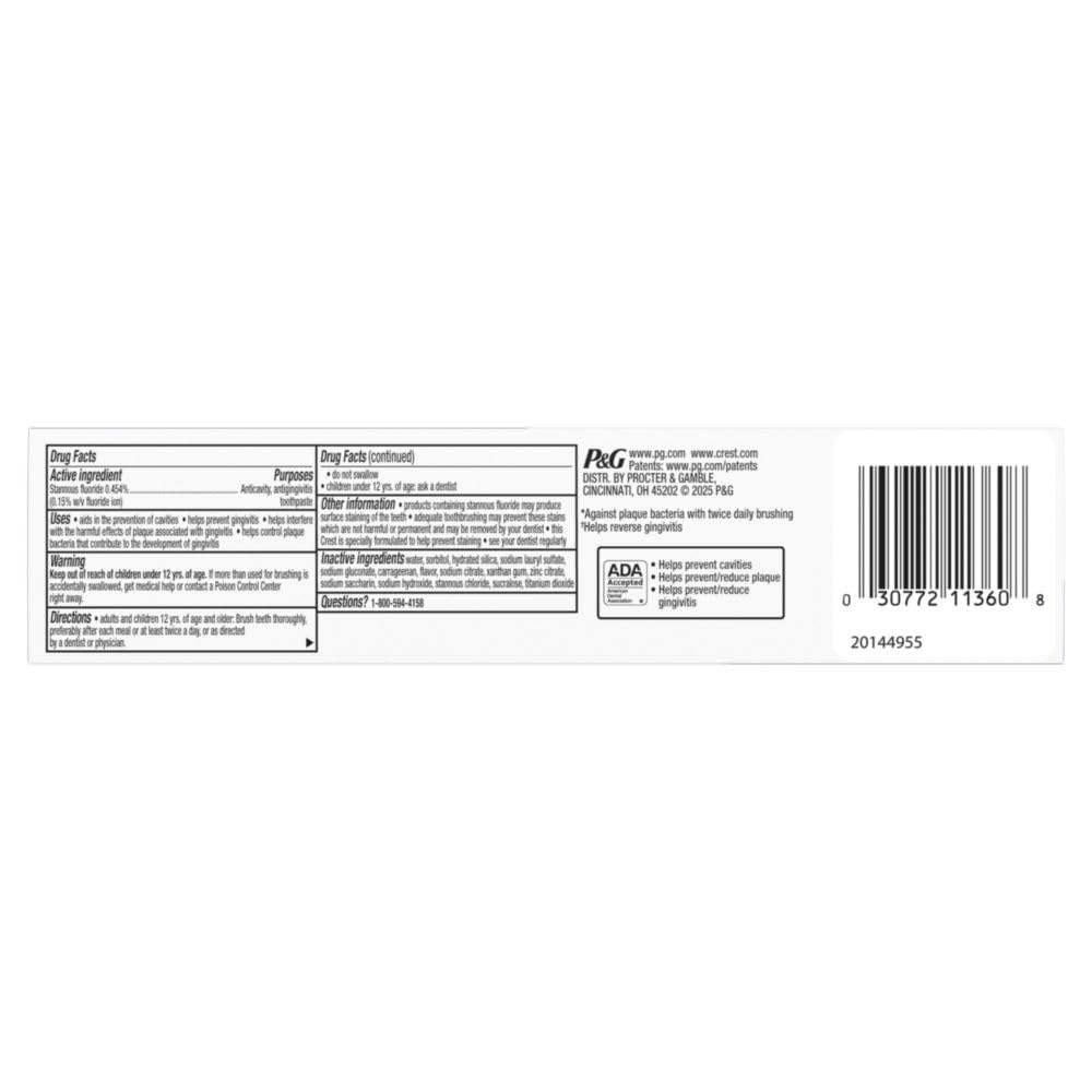 Crest Pro-Health Gum Detoxify Antibacterial Fluoride Toothpaste, 4.8 oz 3 Pack, Enamel and Gum Repair, Cavity Protection, Deep Clean, Plaque Control, Clinically Proven, Travel Size Toiletries