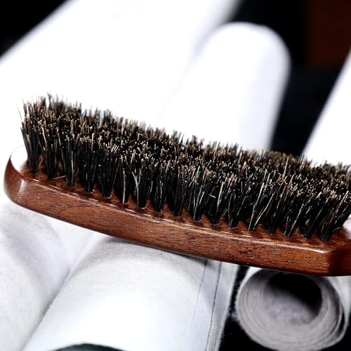 Hair brush for Men, Boar Bristles Brush for Fine Thin Medium Hair, Nature Boar Hairbrush for Beard Styling