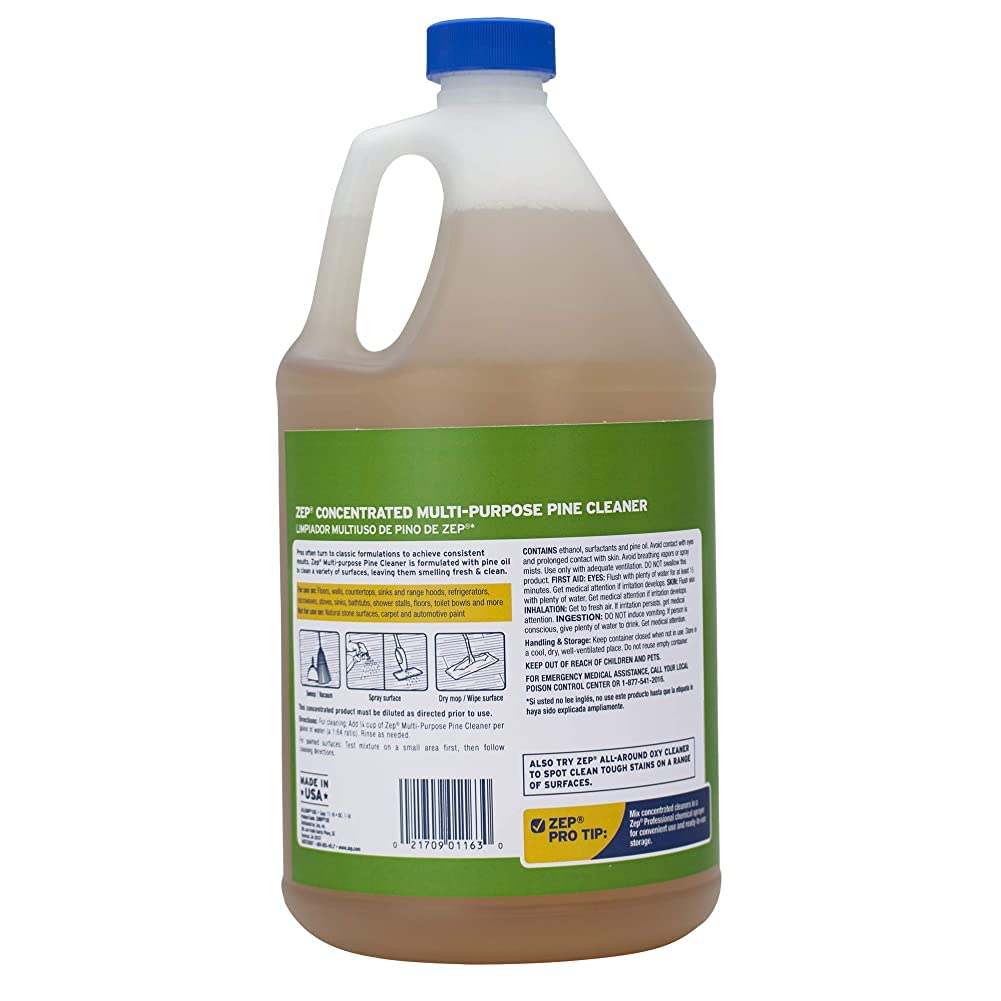 Zep Concentrated Multi-Purpose Pine Cleaner - 128 oz (Pack of 2) ZUMPP128 - Multi-Purpose Cleaner for Professional, Commercial and Household Use, From the Bathroom to Kitchens and Dining Rooms