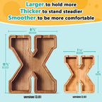 Summidate Customized Name Extra Large Wooden Piggy Bank for Kids Boys Girls Alphabets Letter A-Z Coins Bills Money Change Saving Box Clear Cover (Laser Engraved) Educational Toys 12"- Letter X