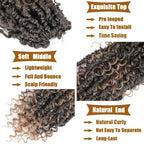 Boho Passion Twist Crochet Hair Passion Twist Hair Pre Looped Goddess Crochet Twists Bohemian Crochet Braids With Curly Ends Boho Braids Crochet Hair For Women (14 Inch (Pack of 8), 1B/27)