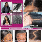 Body Wave Lace Front Wigs Human Hair Pre Plucked 13x6 HD Transparent Lace Frontal Wigs Human Hair 200% Density Glueless Brazilian Virgin Human Hair Wigs for Black Women With Baby Hair 20 Inch