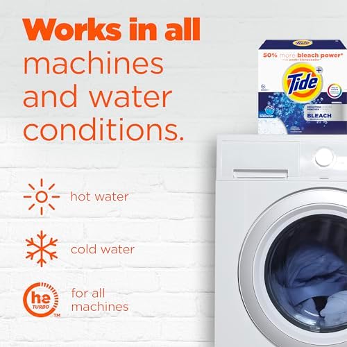 Tide Powder Laundry Detergent with Bleach Alternative, Original Scent, 89 Loads, 129 oz
