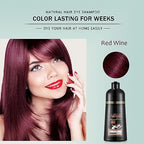 Fvquhvo Red Wine Hair Dye Shampoo 3 in 1 for Women & Men - Instant Herbal Red Shampoo Colors in Minutes & Long Lasting 16.90 Fl Oz
