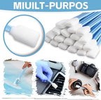 Multi-Purpose Foam Tip Cleaning Swabs - Square Round Cleaning Swabs (5 Types), Detailing Lab Swab Stick for Inkjet Printer, Camera, Optics Lens, Arts and Crafts, Automotive Detailing (250PCS)