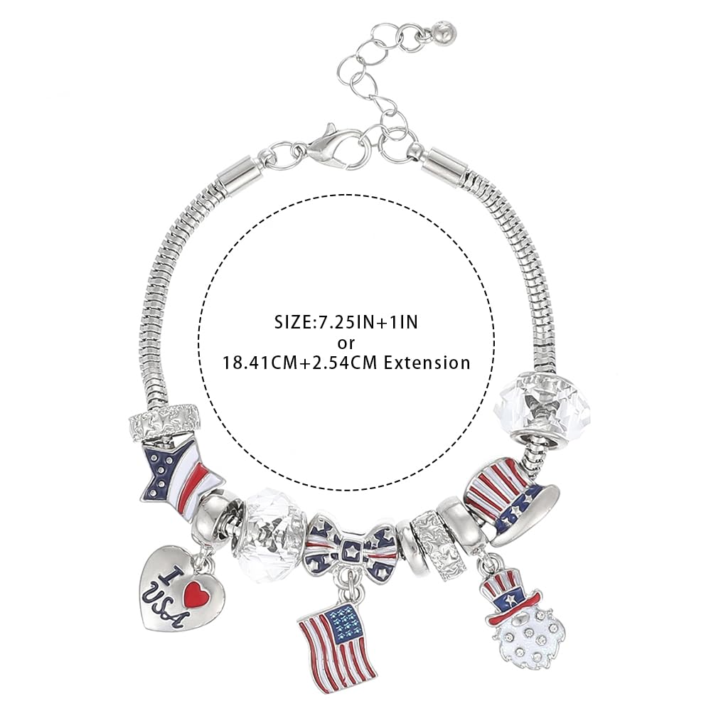 Madison Tyler Patriotic 4th of July Charm Bracelet for Women