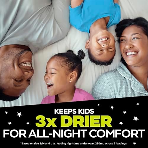 Ninjamas Boys Bedwetting Nighttime Underwear, Size L (64-95+ lbs), 34 Count, Overnight Protection, Ultra Absorbent, Hypoallergenic