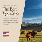 Beef Tallow For Face & Body | Grass Fed & Finished Beef Tallow Balm Infused with Essential Oils (Blue Tansy, Lavender, Jojoba) | Face Moisturizer to Revitalize and Nourish Skin - 2Oz