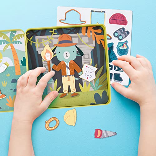 Stephen Joseph, Travel Tin Magnetic Dress Up,Bunny and Cat Small, 40 unique pieces