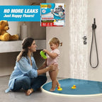 Shower Threshold Water Dam Barrier 67" - White Collapsible Shower Water Blocker - Guard for Walk in Shower - Water Guard Stopper for Floor - Shower Door Water Blocker by Hippo Dam