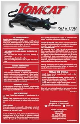 Tomcat Rat & Mouse Killer Child & Dog Resistant, Refillable Station for Indoor and Outdoor, 1 Station and 15 Poison Refills
