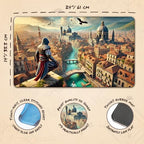 Assassin Overlooking (Stitched) - MTG Playmat - Compatible with Magic The Gathering Playmat - Play MTG, YuGiOh, TCG - Original Play Mat Art Designs & Accessories