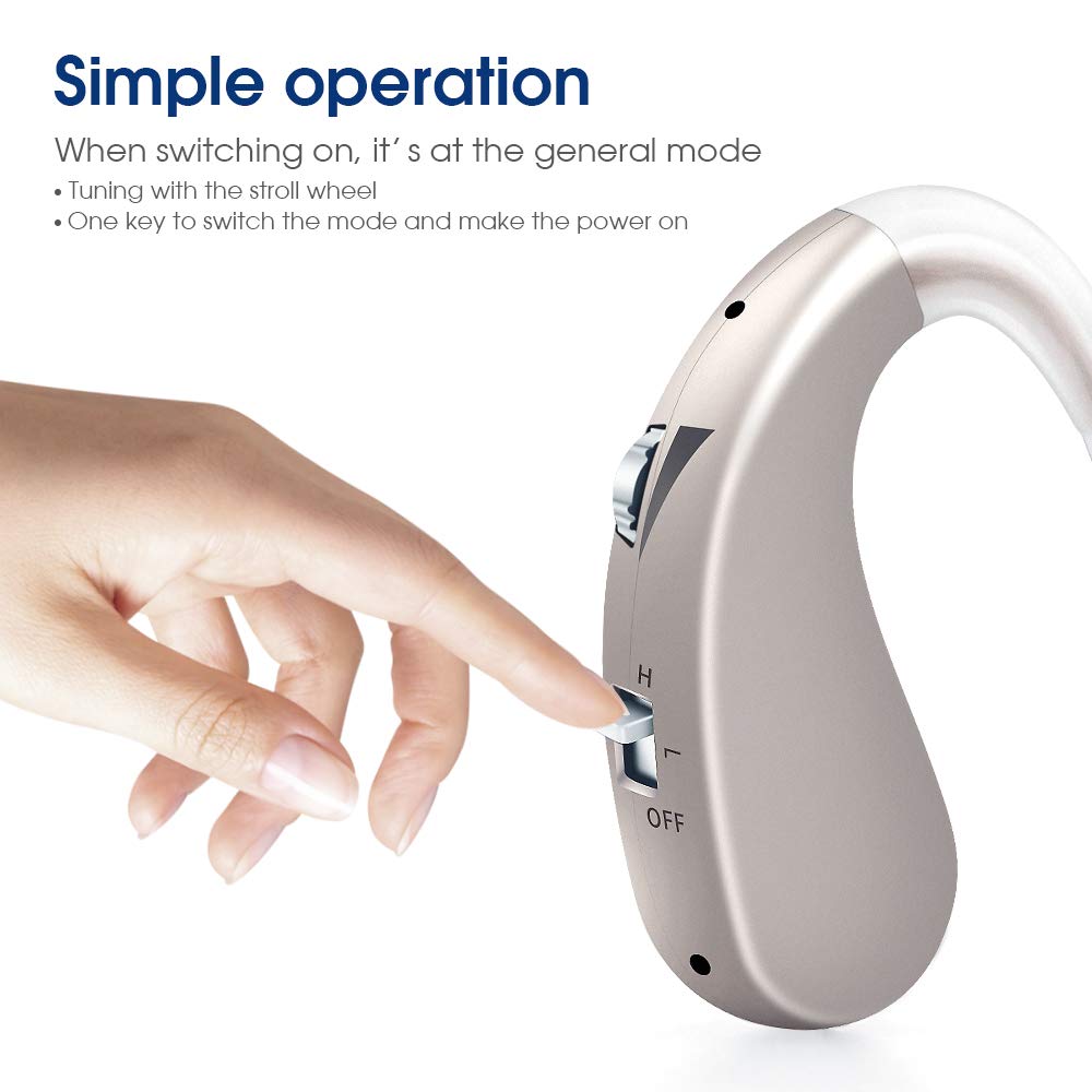 Britzgo Hearing Aids,Noise Cancelling by Digital Chip,Rechargeable Sound Amplifier,40 Hour Life Per Charge,Suitable for Hearing Loss