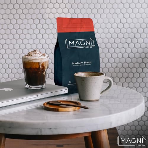 Magni Coffee - Whole Beans - Medium Roast - Low Acid - Single Origin USDA Organic Non-GMO Beans Third Party Tested For Mycotoxins & Pesticides - Fair Trade -12 Oz