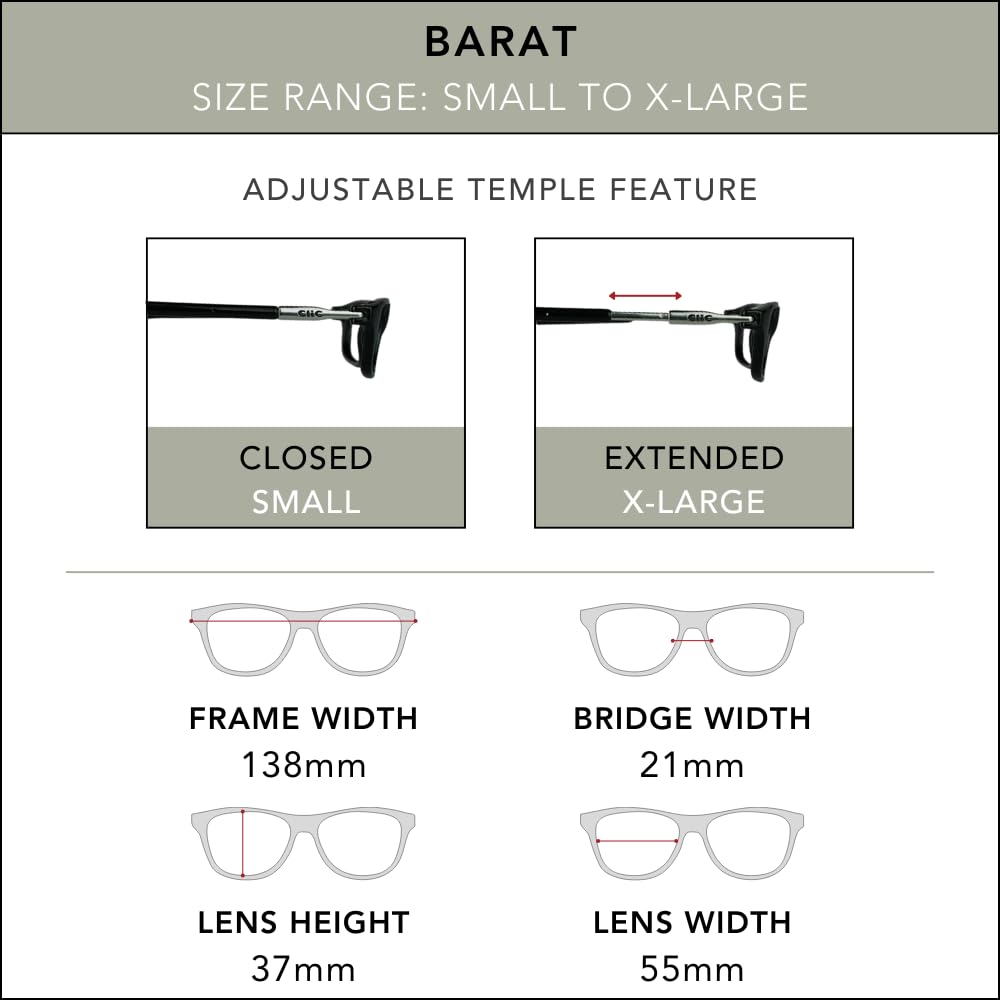 Clic Magnetic Reading Glasses for Men or Women, Soft Foldable Band, Computer Readers, Barat (M-XL, Clear, 1.50 Magnification)