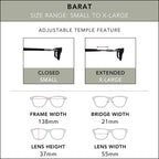 Clic Magnetic Reading Glasses for Men or Women, Soft Foldable Band, Computer Readers, Barat (M-XL, Clear, 1.50 Magnification)