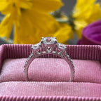 Drizzle Jewels 2.20Ct Round Lab Created Diamond Three Stone Engagement Ring, 14K White Gold Finish (White, 10)
