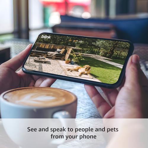 Blink Outdoor 4 (newest model) – Wireless smart security camera, two-year battery life, 1080p HD day and infrared night live view, two-way talk. Sync Module Core included – 5 camera system