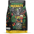 Bones Coffee Company Jamaican Me Crazy Flavored Beans, Whole Bean Coffee Medium Roast Low Acid, Vanilla Caramel and Coffee Liqueur Flavor (12 oz)
