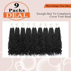 Flagship Goddess Box Braids Crochet Hair Pre looped,12 Inch 9 Packs Goddess Crochet Braids for Black Women Boho Crochet Box Braids with Curly Ends,Bohomian Pre looped Box Braids Crochet Hair-1B